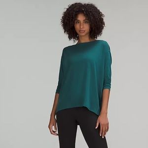 Green Jasper Long Sleeve Back In Action Top